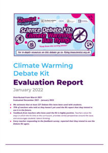 Climate Warming Debate Kit Evaluation Report 2022 Cover